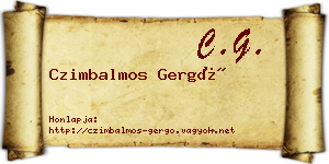 Czimbalmos Gergő névjegykártya